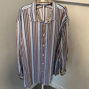 Robert Graham Striped Multicolor Men's Shirt Size XL/XXL  48 18